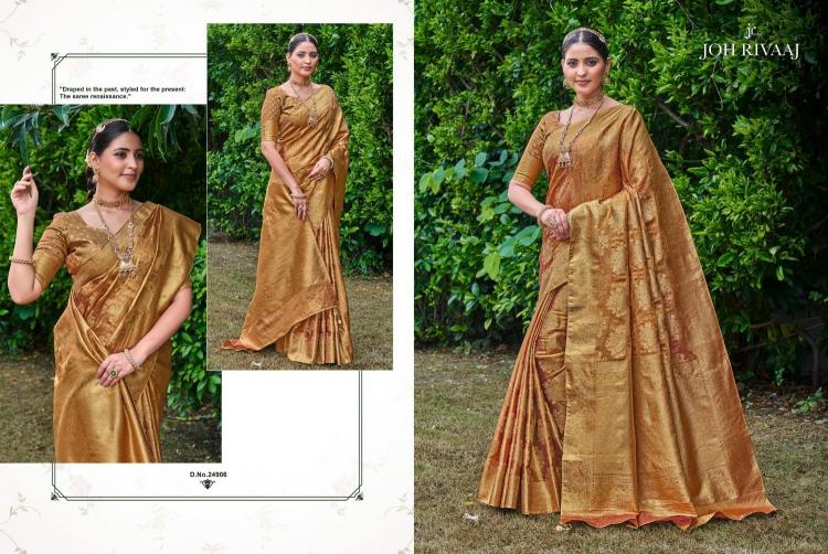 jharana by joh rivaaj fancy regular wear kanjivaram silk saree with blouse