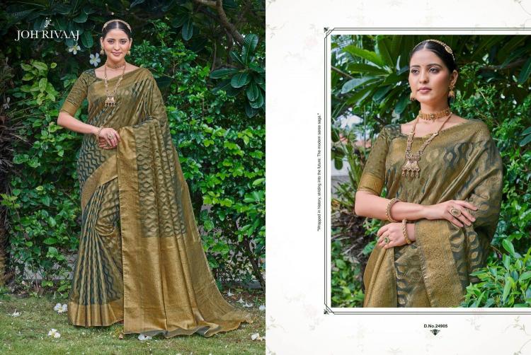 jharana by joh rivaaj fancy regular wear kanjivaram silk saree with blouse