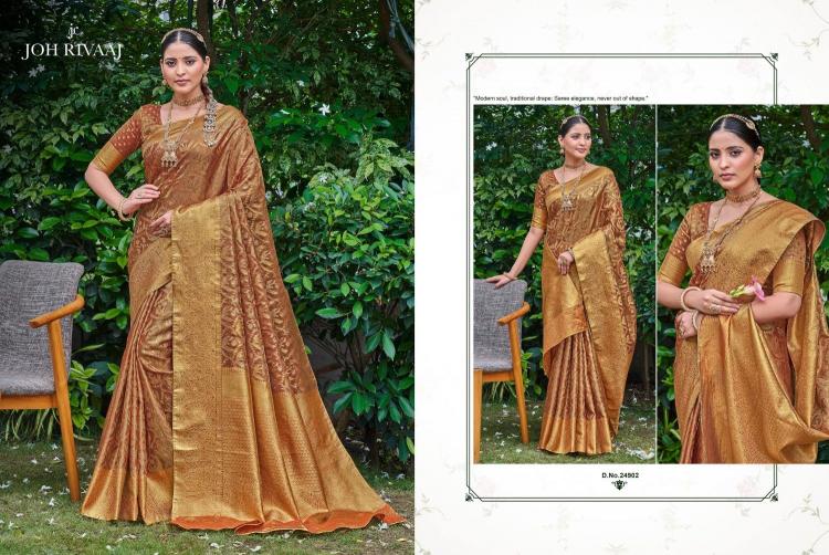 jharana by joh rivaaj fancy regular wear kanjivaram silk saree with blouse