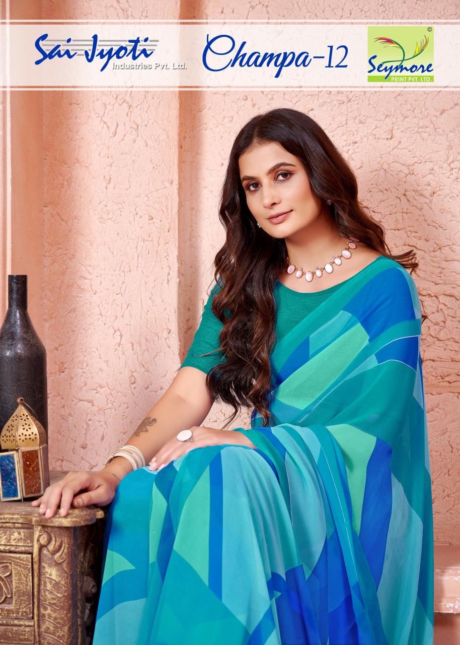 champa vol 12 by seymore print georgette fancy saree collection