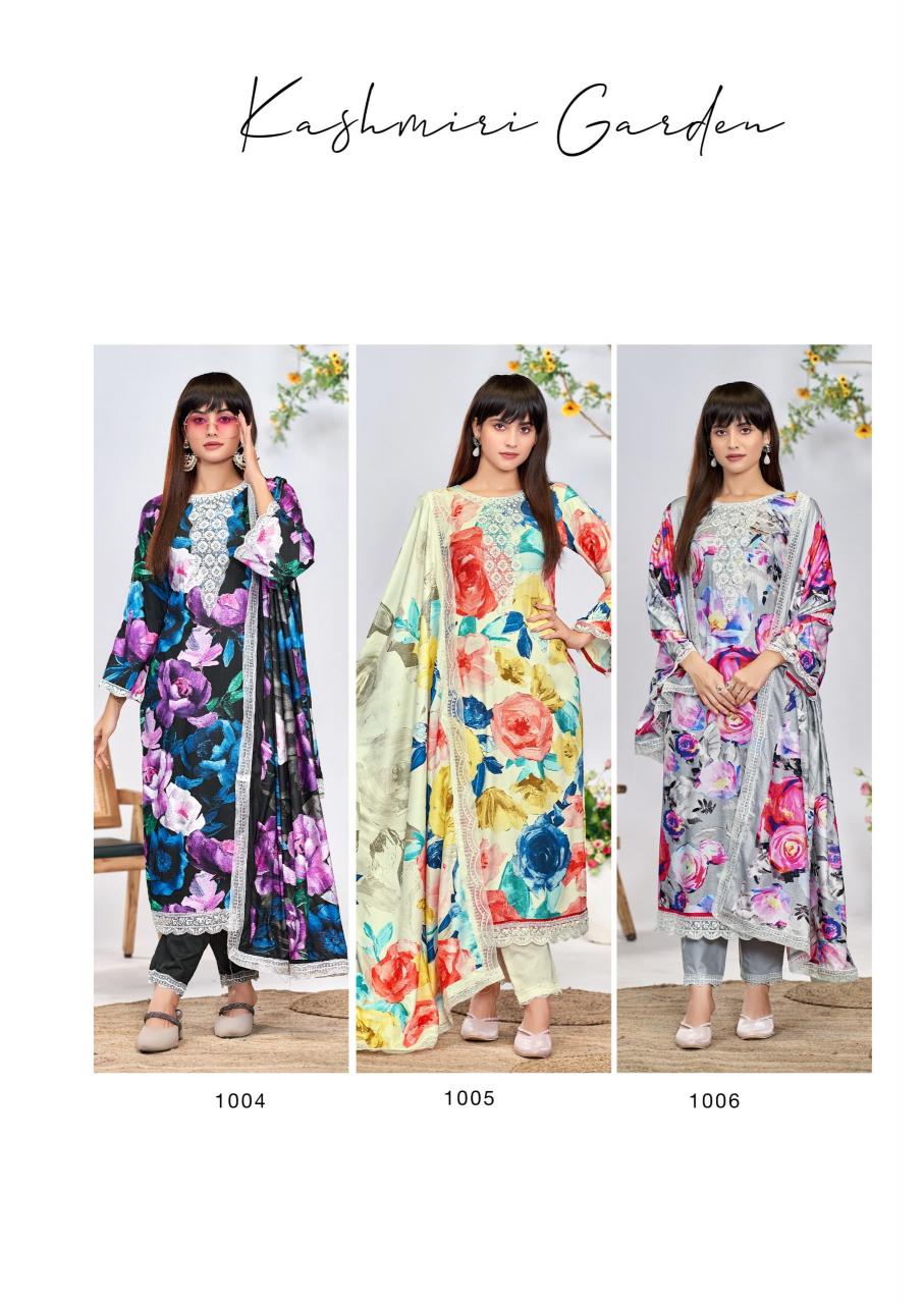 kashmiri garden by the hermitage viscose lawn print ladies suits