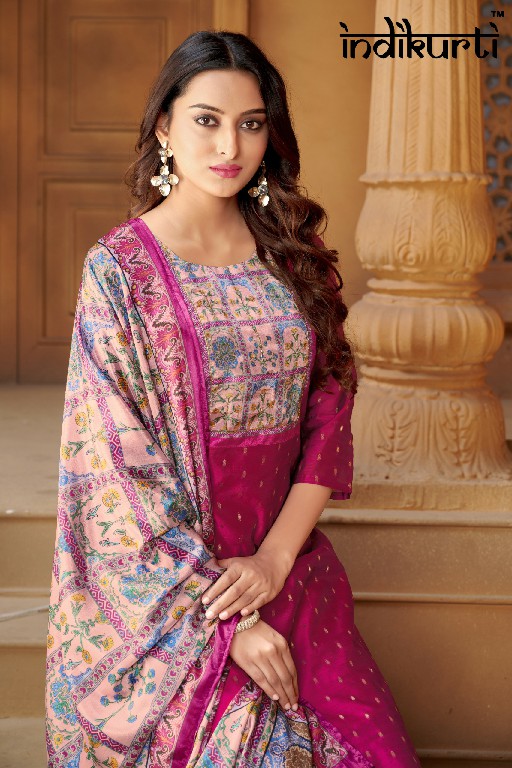 Indikurti Purvi Wholesale Moda Butti Kurti With Pant And Dupatta
