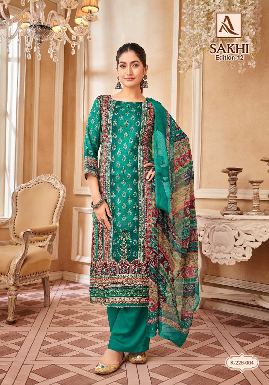 Alok Sakhi Vol-12 Wholesale Pure Zam With Hand Work Dress Material