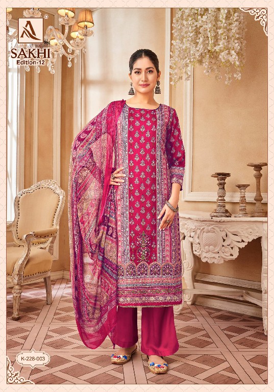Alok Sakhi Vol-12 Wholesale Pure Zam With Hand Work Dress Material