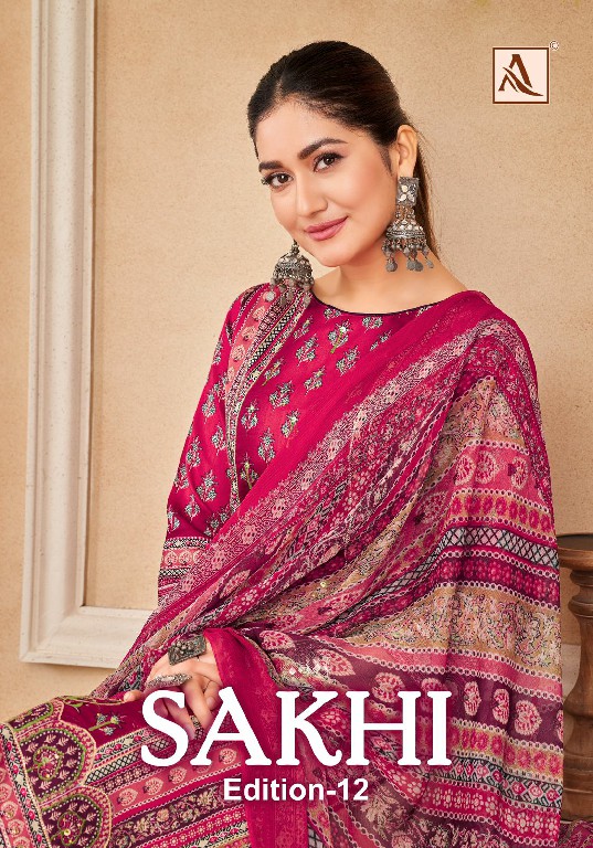 Alok Sakhi Vol-12 Wholesale Pure Zam With Hand Work Dress Material