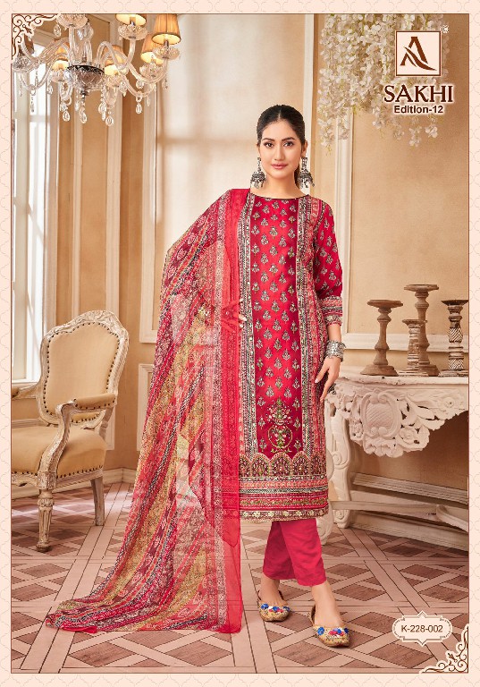 Alok Sakhi Vol-12 Wholesale Pure Zam With Hand Work Dress Material