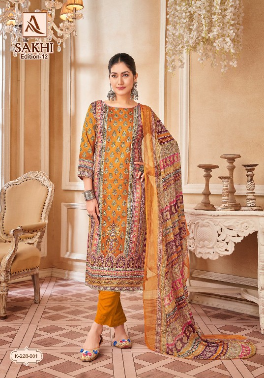 Alok Sakhi Vol-12 Wholesale Pure Zam With Hand Work Dress Material