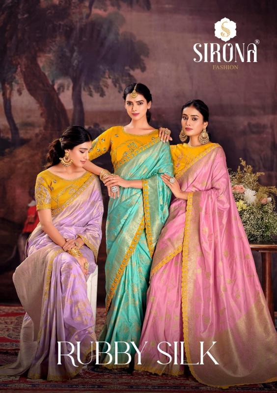 rubby silk by sirona fashion dola silk embroidery work saree exports