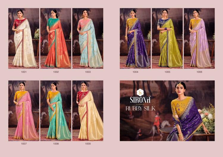 rubby silk by sirona fashion dola silk embroidery work saree exports