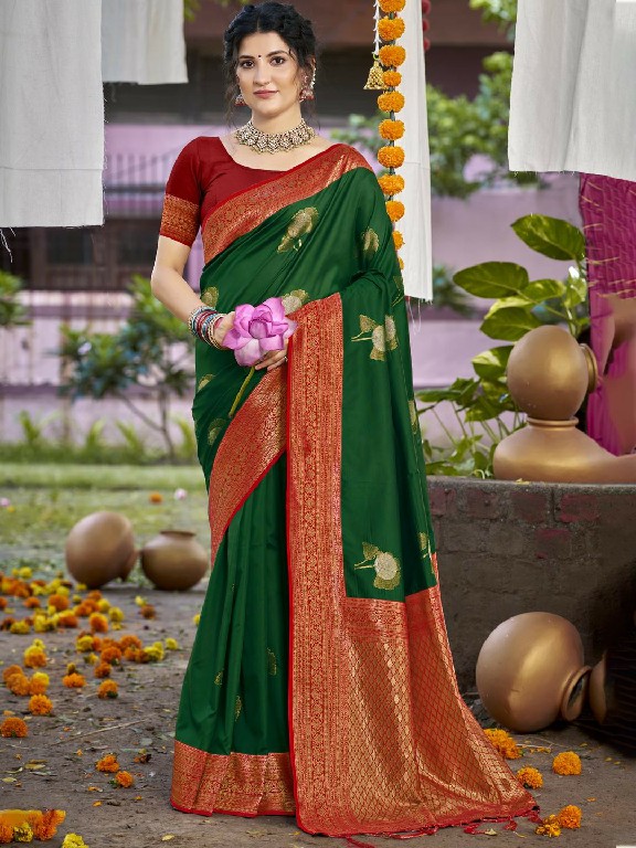 bunawat antique silk wedding festival wear silk fabric saree collection