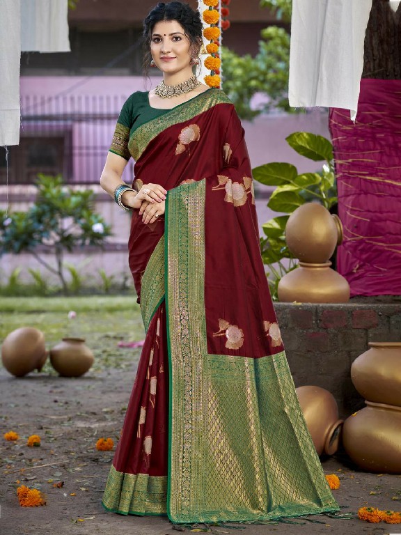 bunawat antique silk wedding festival wear silk fabric saree collection