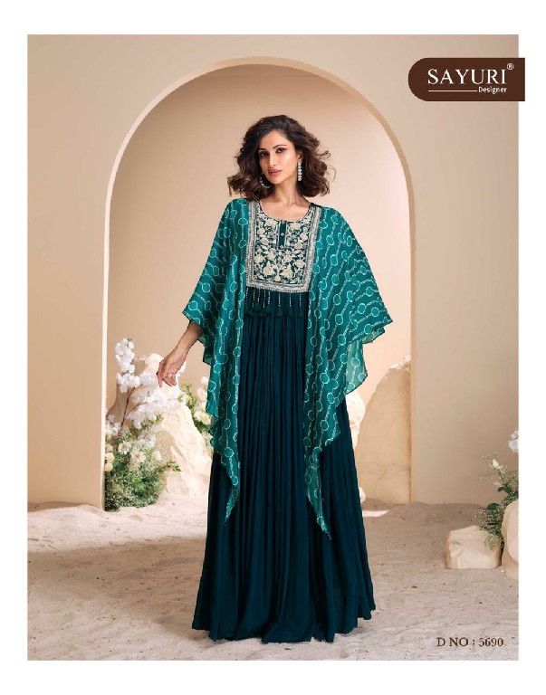 mohey by sayuri designer chinon silk readymade designer gown set