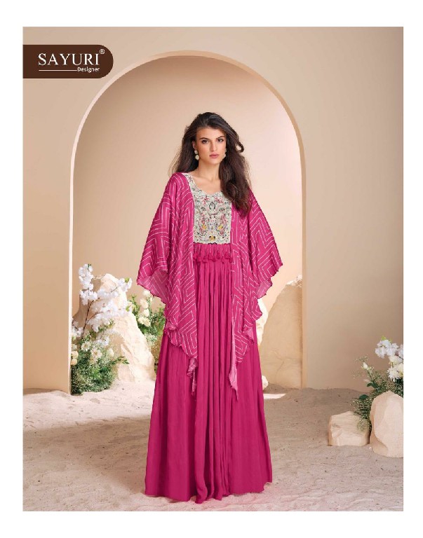 mohey by sayuri designer chinon silk readymade designer gown set