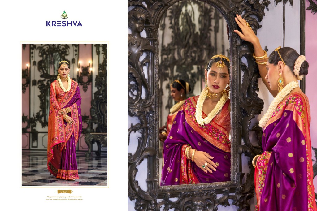 maitri by Kreshva banarasi poly viscose silk fashionable saree online