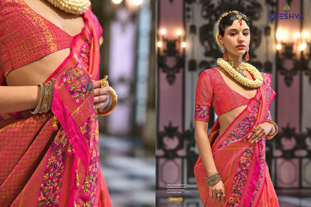 maitri by Kreshva banarasi poly viscose silk fashionable saree online