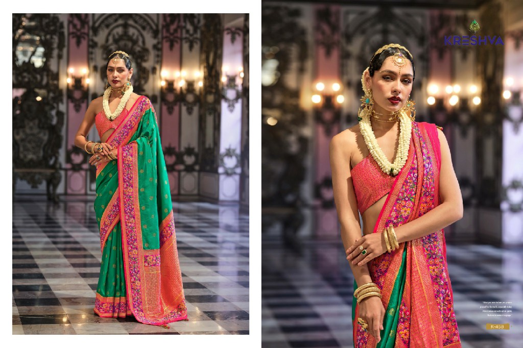 maitri by Kreshva banarasi poly viscose silk fashionable saree online