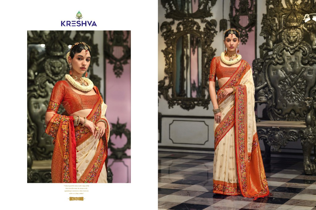 maitri by Kreshva banarasi poly viscose silk fashionable saree online