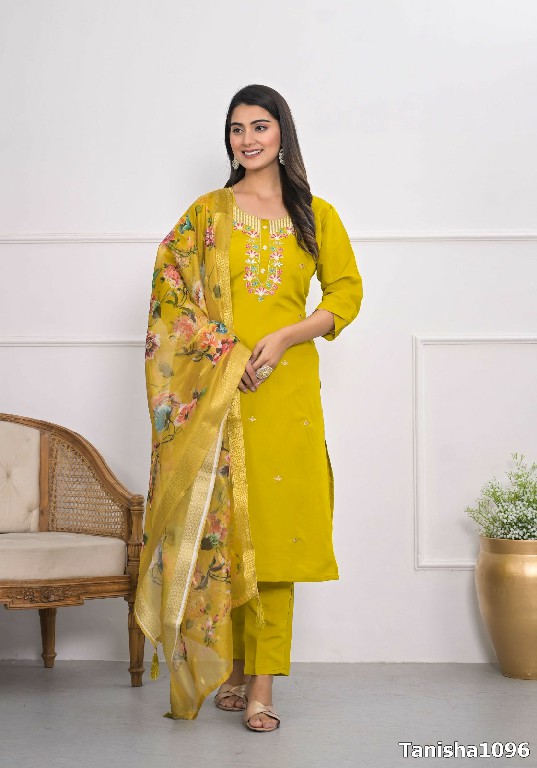 Tanisha Vol-15 Wholesale Viscose Silk Top With Pant And Dupatta