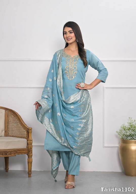 Tanisha Vol-15 Wholesale Viscose Silk Top With Pant And Dupatta