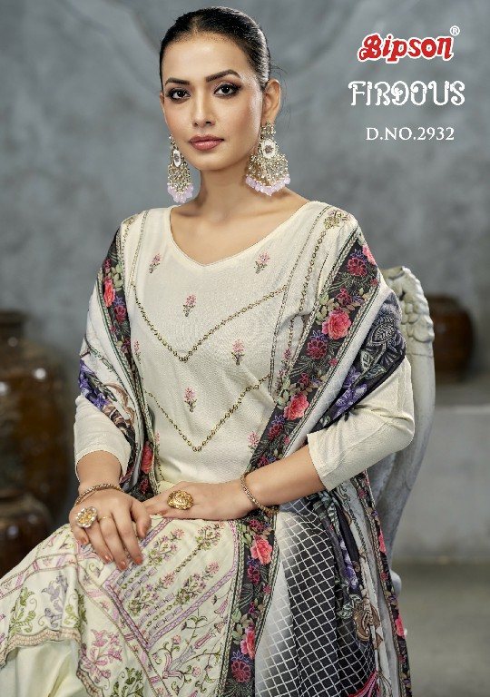 Bipson Firdous 2932 Wholesale Viscose Pashmina With Embroidery Work Winter Dress Material