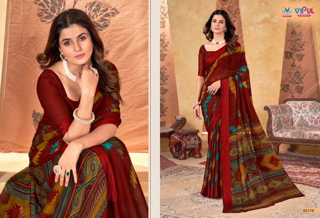 Vipul Madhvi Vol-2 Wholesale Shimer Chiffon Ethnic Sarees