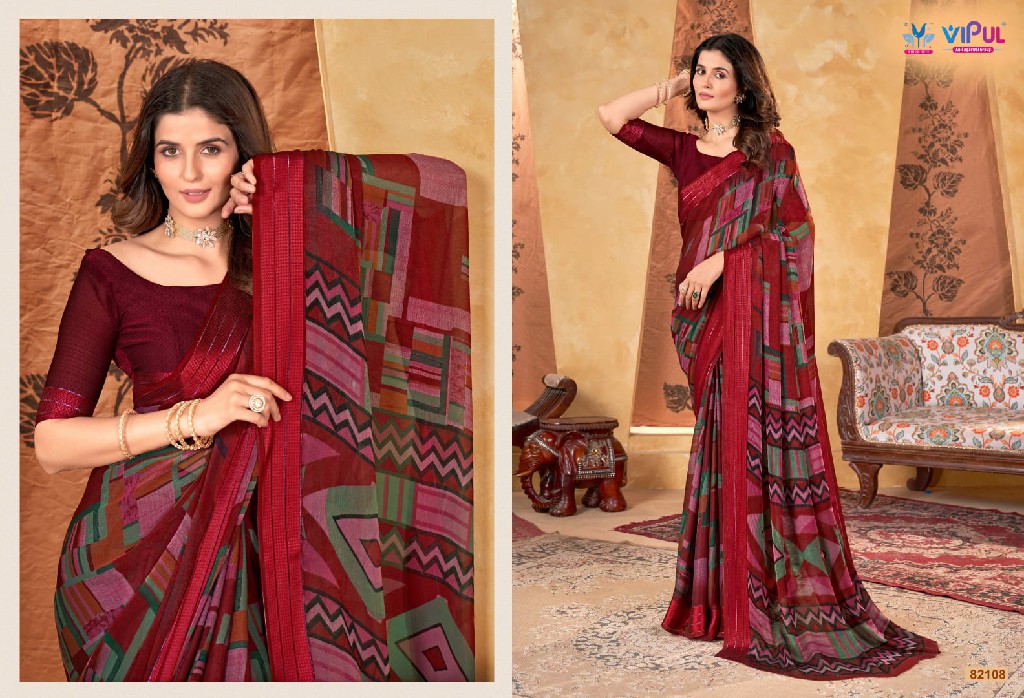 Vipul Madhvi Vol-2 Wholesale Shimer Chiffon Ethnic Sarees