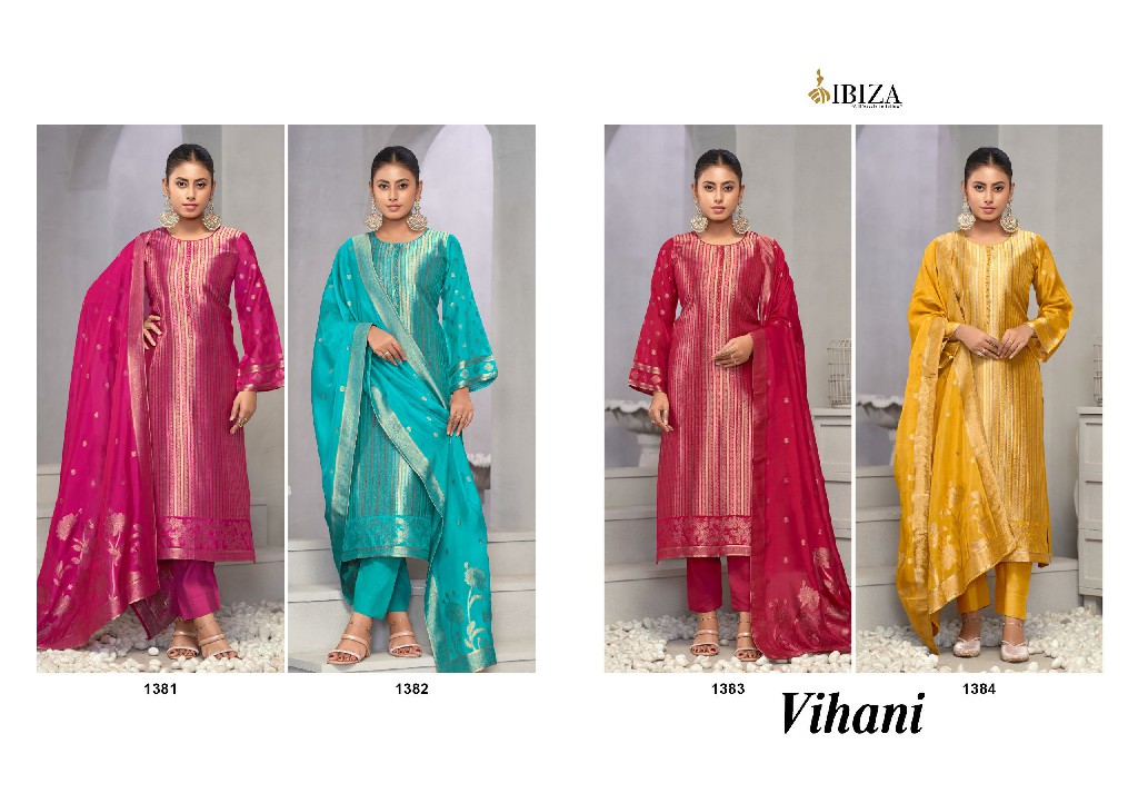 Ibiza Vihani Wholesale Pure Banglory Silk Jacquard Salwar Suits