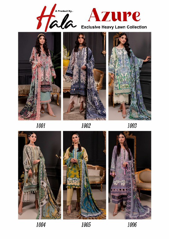 Hala Azure Vol-1 Wholesale Pure Lawn Cotton Printed Dress Material