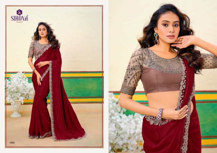 arisaa by sirona fashion georgette zari simmer designer saree online