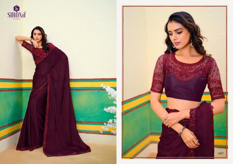 arisaa by sirona fashion georgette zari simmer designer saree online