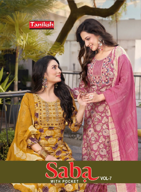 taniksh saba vol 7 rayon classic look readymade salwar suit