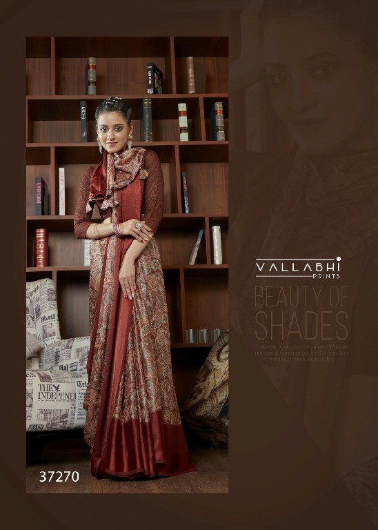 Vallabhi Anuhi Wholesale Leaf Printed With Swaroski Work Indian Sarees