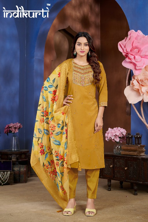 indikurti soniya shimmer roman readymade casual combo 3pcs dress
