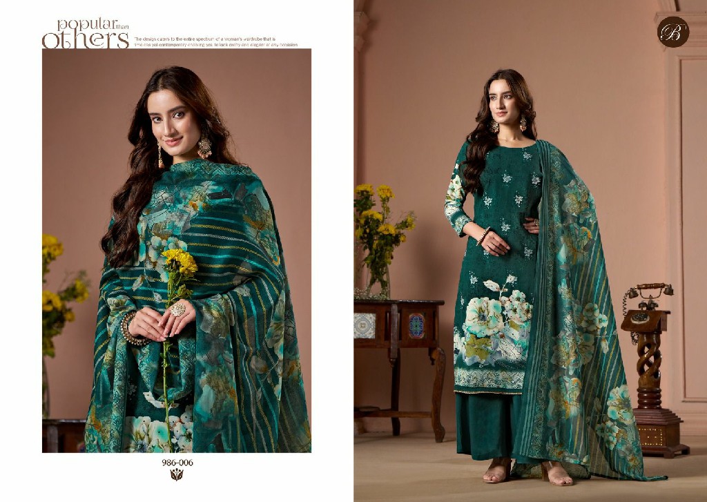 belliza designer sabaa viscose rayon stylish print 3pcs suits online