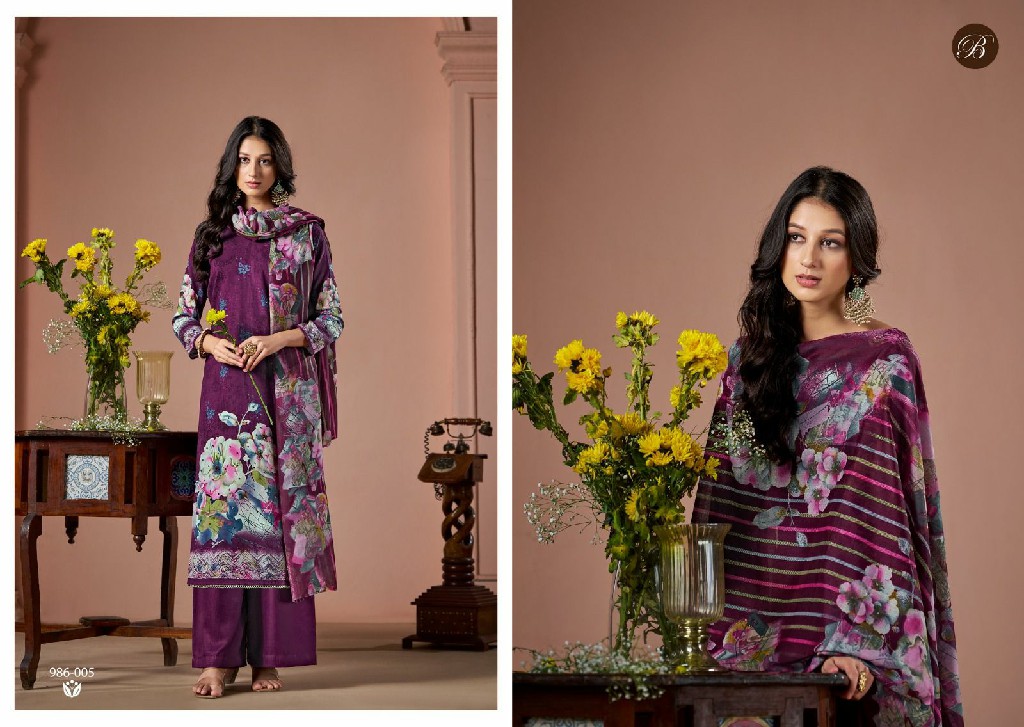 belliza designer sabaa viscose rayon stylish print 3pcs suits online