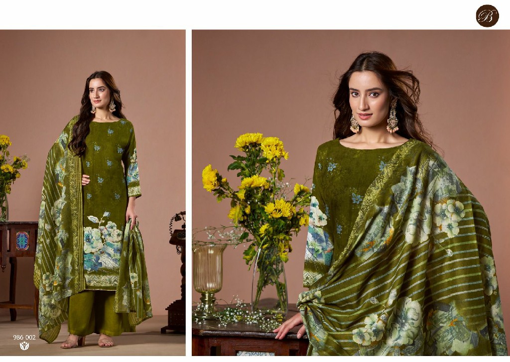 belliza designer sabaa viscose rayon stylish print 3pcs suits online
