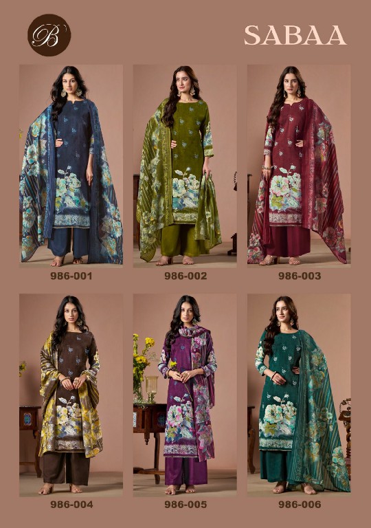 belliza designer sabaa viscose rayon stylish print 3pcs suits online