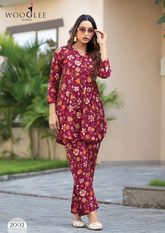 wooglee devyani readymade vertican print plus size kurti with pant