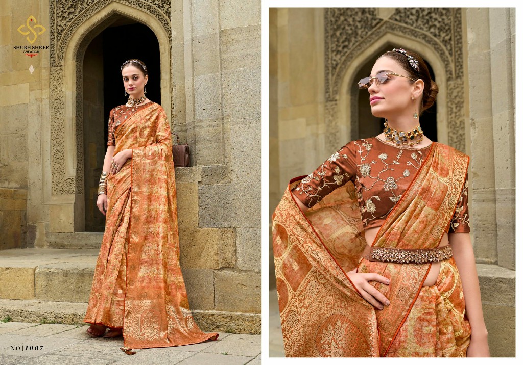 shubh shree creation spotlight digital print jacquard saree