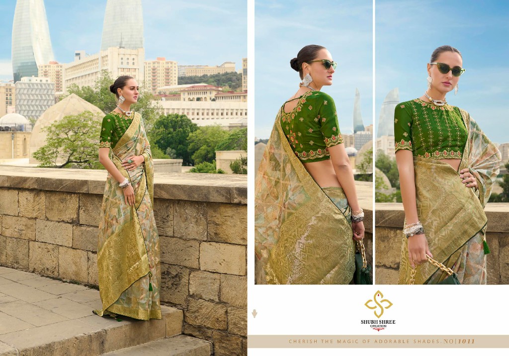 shubh shree creation spotlight digital print jacquard saree