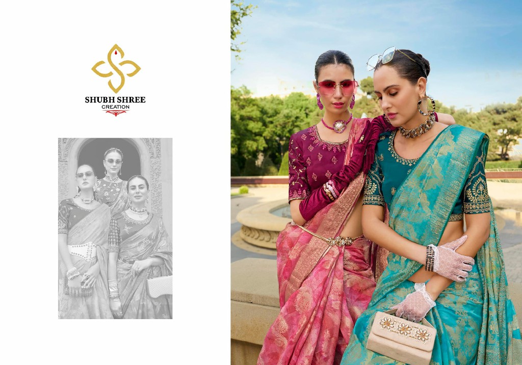 shubh shree creation spotlight digital print jacquard saree