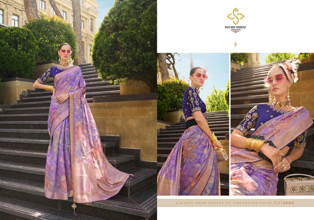 shubh shree creation spotlight digital print jacquard saree