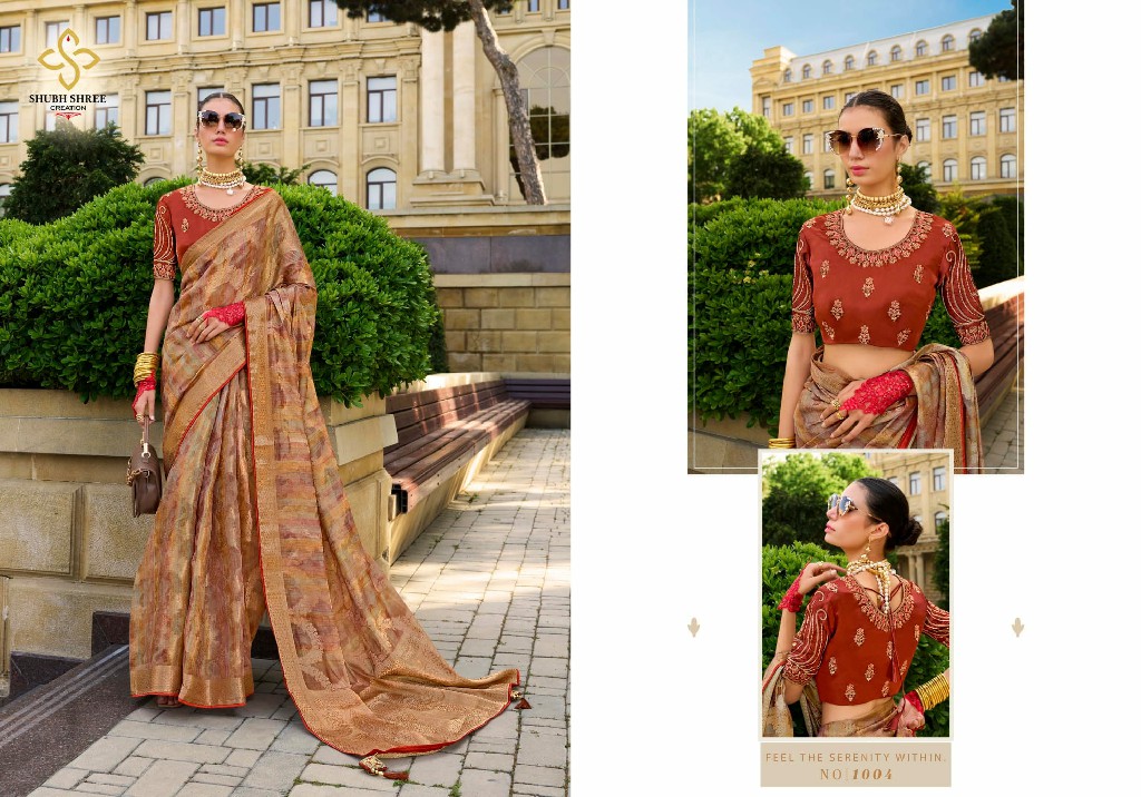 shubh shree creation spotlight digital print jacquard saree