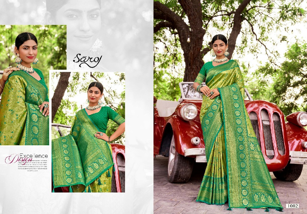 Saroj Kritigya Silk Vol-1 Wholesale Tissue Rich Pallu With Fancy Latkan Sarees