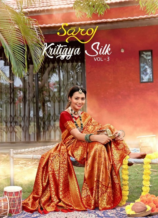 Saroj Kritigya Silk Vol-3 Wholesale Tissue Rich Pallu With Fancy Latkan Sarees