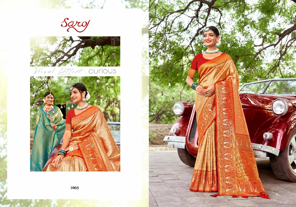 Saroj Kritigya Silk Vol-4 Wholesale Tissue Rich Pallu With Fancy Latkan Sarees