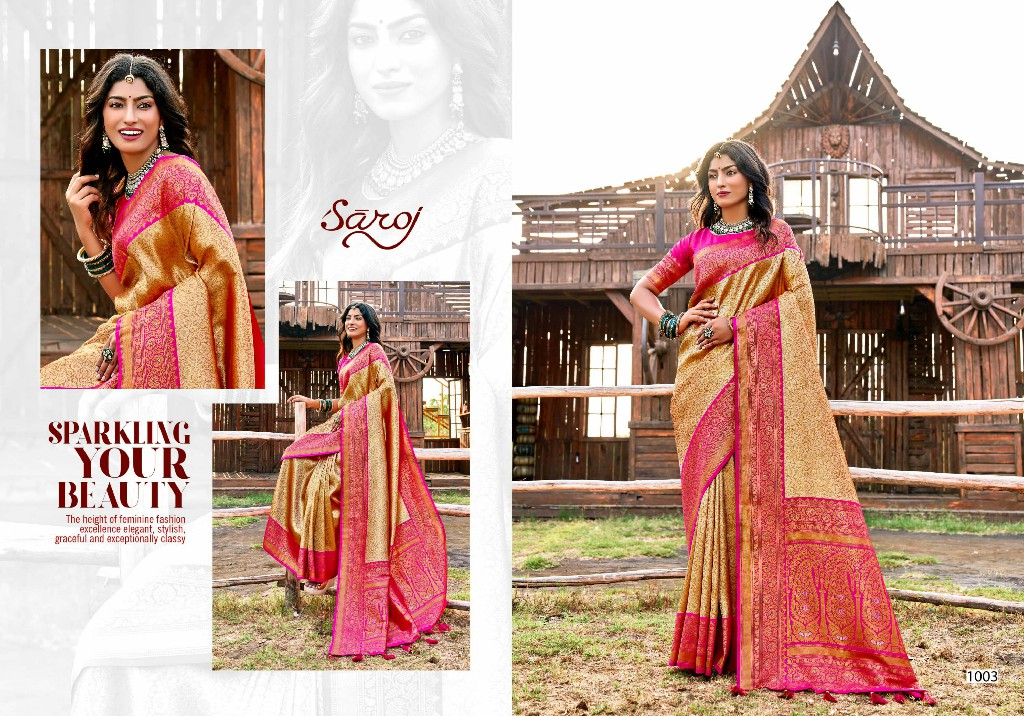 Saroj Kritigya Silk Vol-6 Wholesale Tissue Rich Pallu With Fancy Latkan Sarees