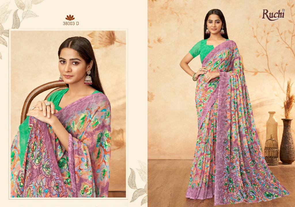 RUCHI RAGAA GEORGETTE VOL 15 FANCY FLOWER PRINTED SAREE COLLECTION