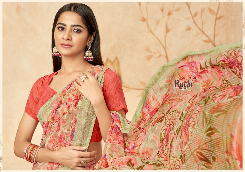 RUCHI RAGAA GEORGETTE VOL 15 FANCY FLOWER PRINTED SAREE COLLECTION