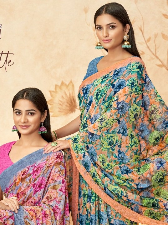 RUCHI RAGAA GEORGETTE VOL 15 FANCY FLOWER PRINTED SAREE COLLECTION